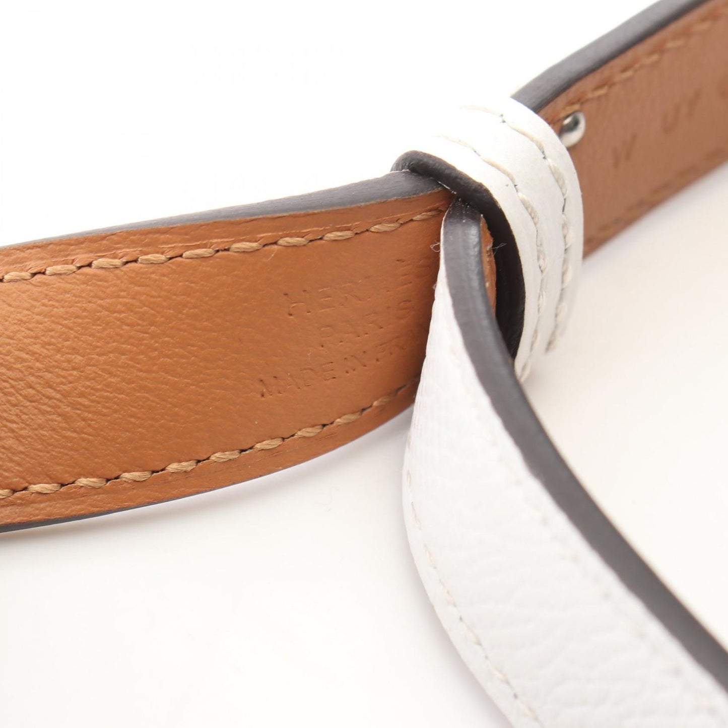 Hermes Belt Kelly White Leather Calf — view 4