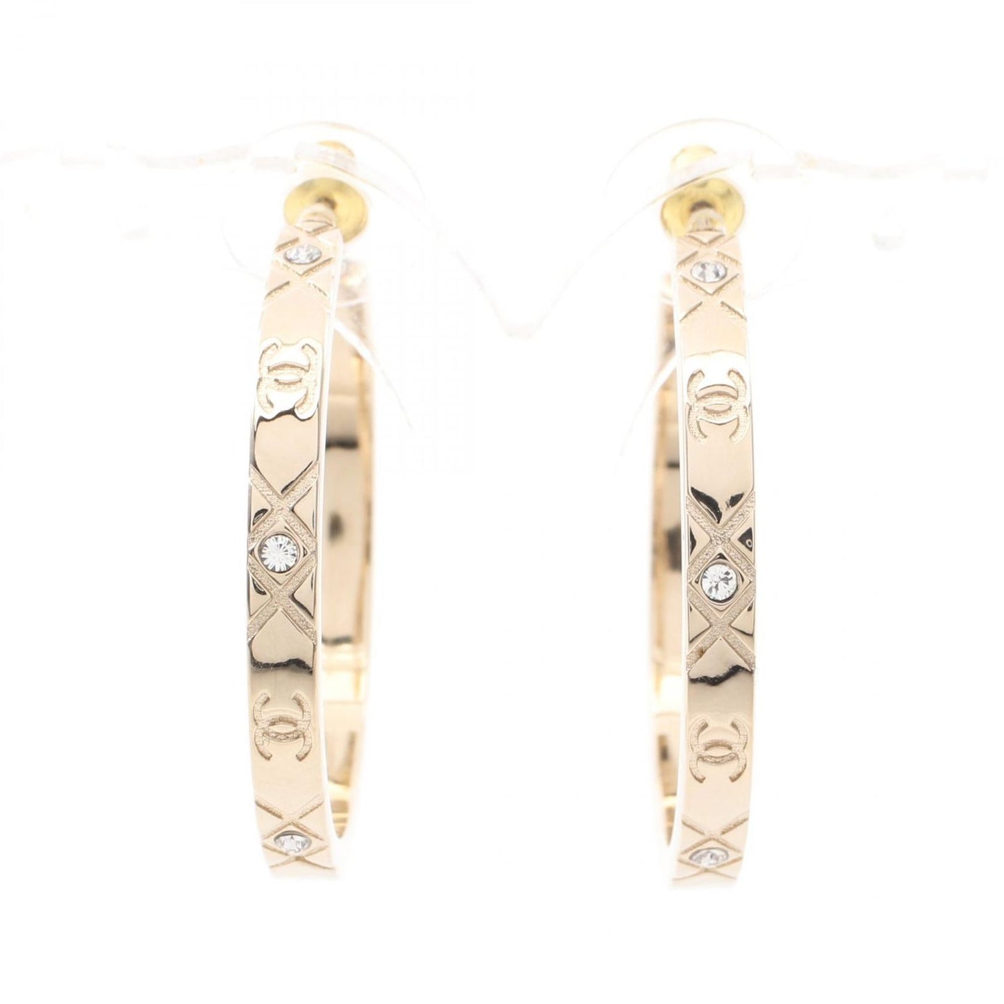 Chanel Earrings CC Logo Hoop — view 2