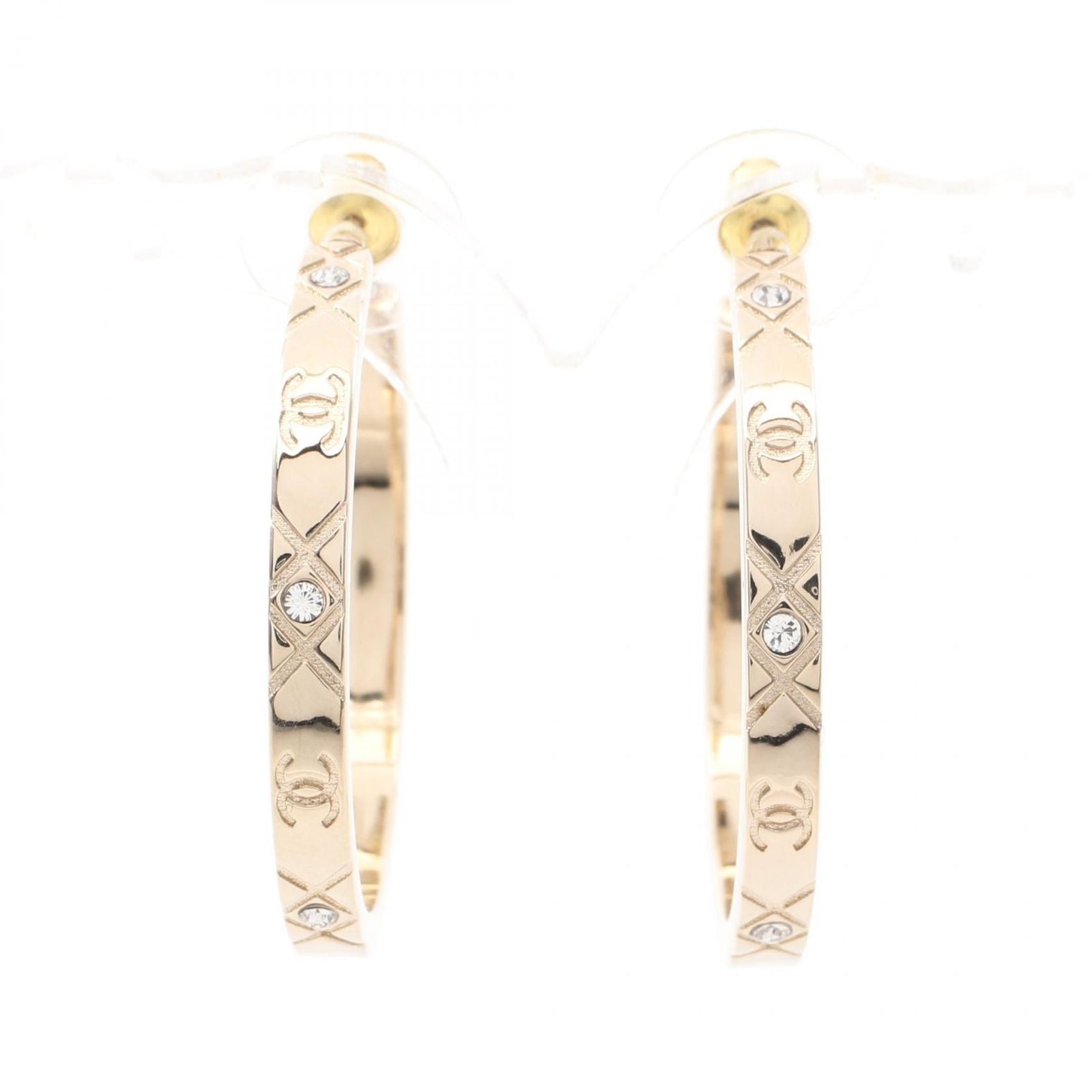 Chanel Earrings CC Logo Hoop — view 2