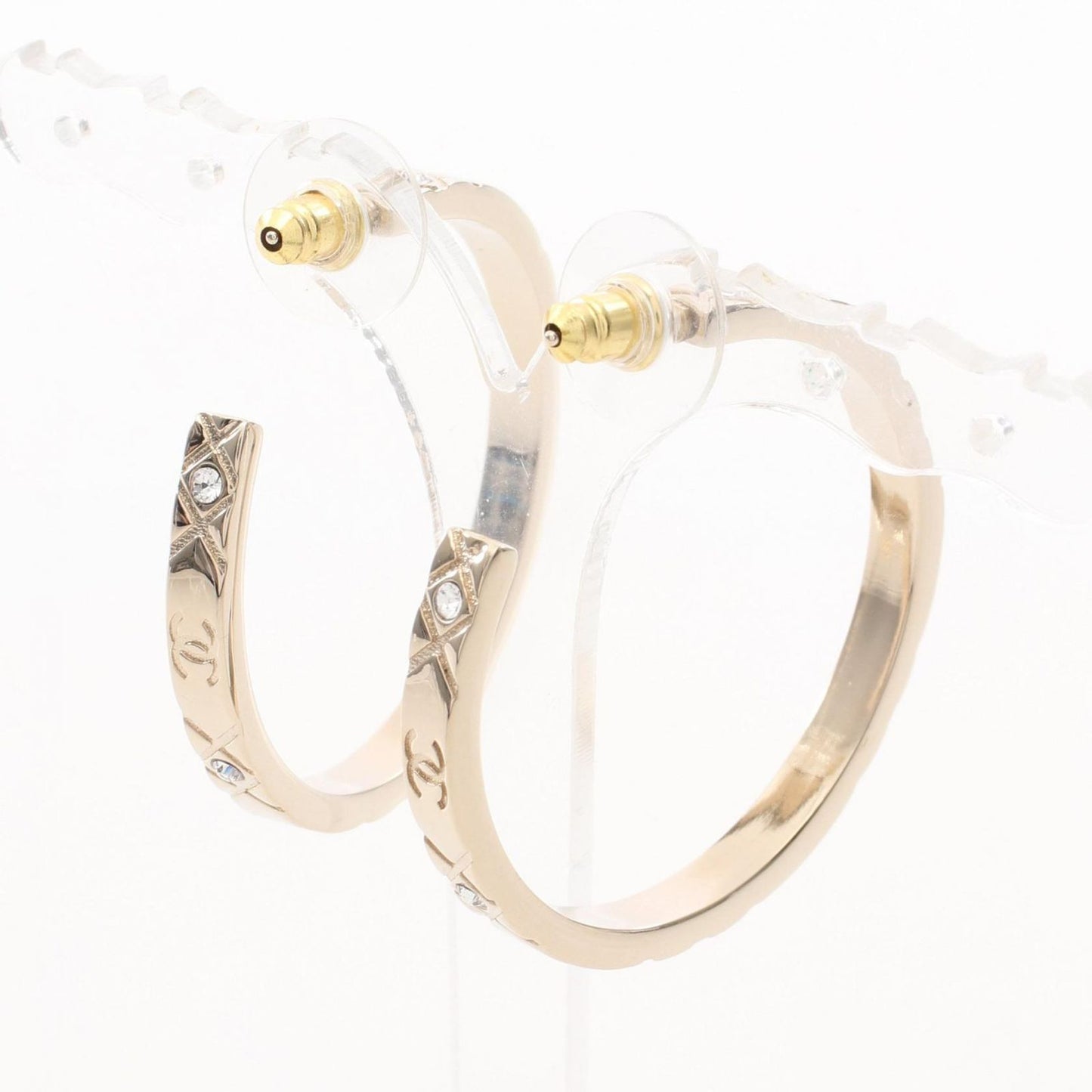 Chanel Earrings CC Logo Hoop — view 3