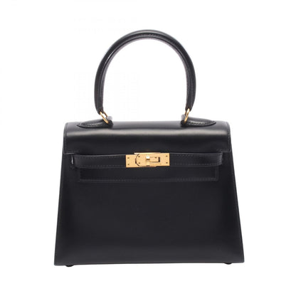 Hermes Handbag Mini Kelly Sellier 2-Way Black Calf