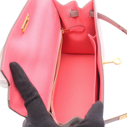 Hermes Handbag Kelly 25 Sellier 2-Way Personal Order Rose Azalea Blue Glacier — view 3