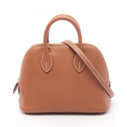 Hermes Handbag Bolide Mini 2-Way Gold Leather