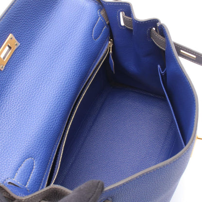Hermes Handbag Kelly 28 Personal Order Retourne 2-Way Blue Electric Etain — view 3