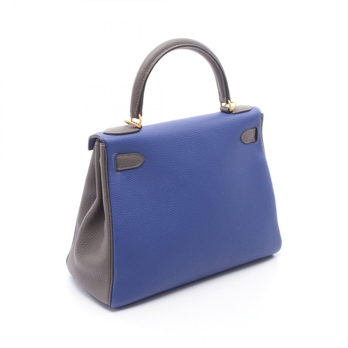 Hermes Handbag Kelly 28 Personal Order Retourne 2-Way Blue Electric Etain — view 2
