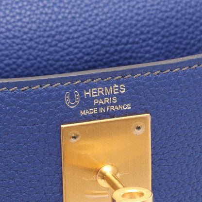 Hermes Handbag Kelly 28 Personal Order Retourne 2-Way Blue Electric Etain — view 4