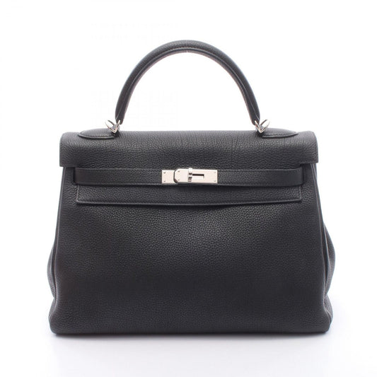 Hermes Handbag Kelly 32 Retourne 2-Way Black Leather