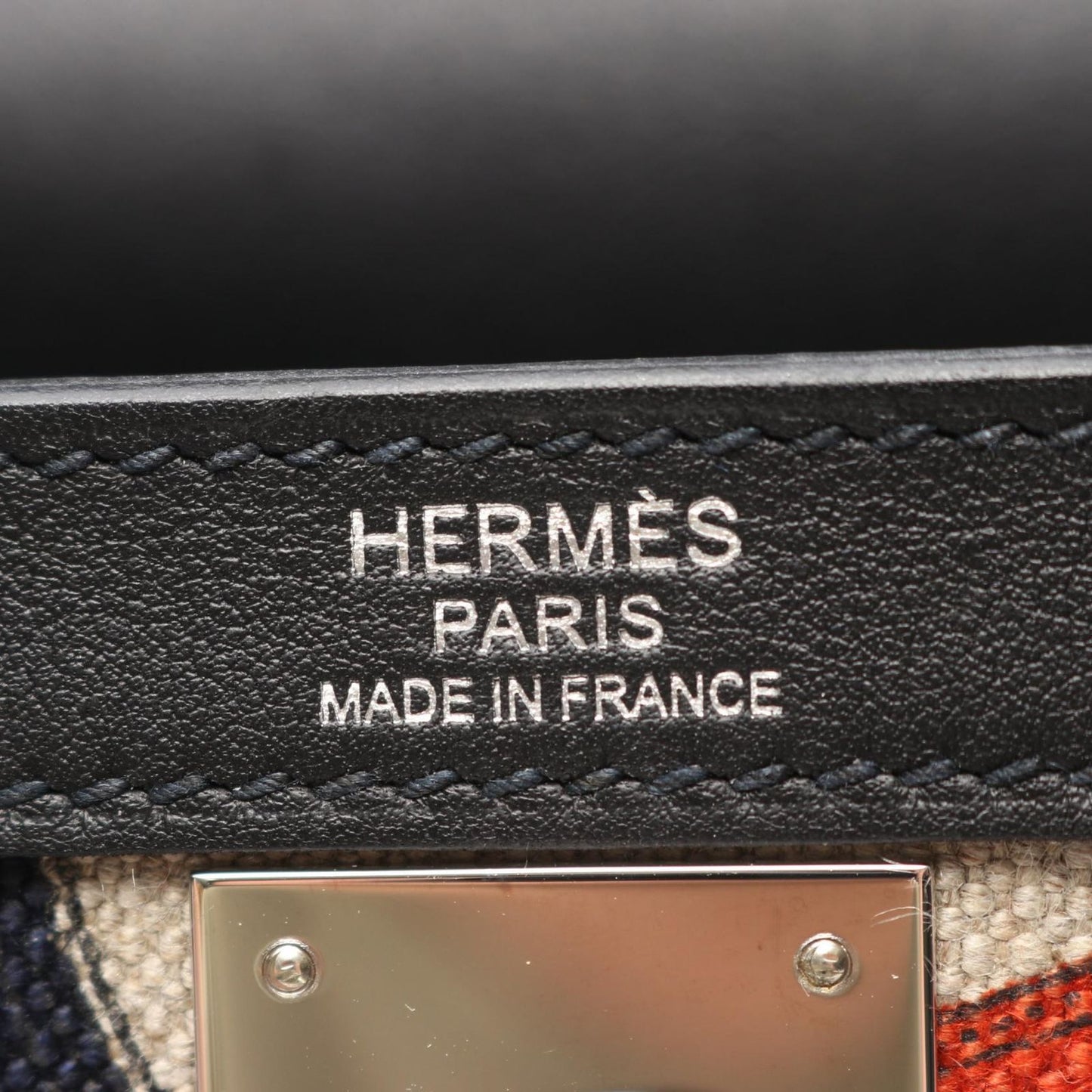 Hermes Handbag Kelly 32 Cavalcadour 2-Way Sellier Beige Black Multi Canvas — view 4