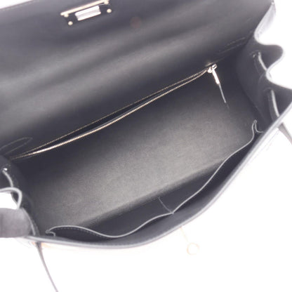 Hermes Handbag Kelly 32 Cavalcadour 2-Way Sellier Beige Black Multi Canvas — view 3