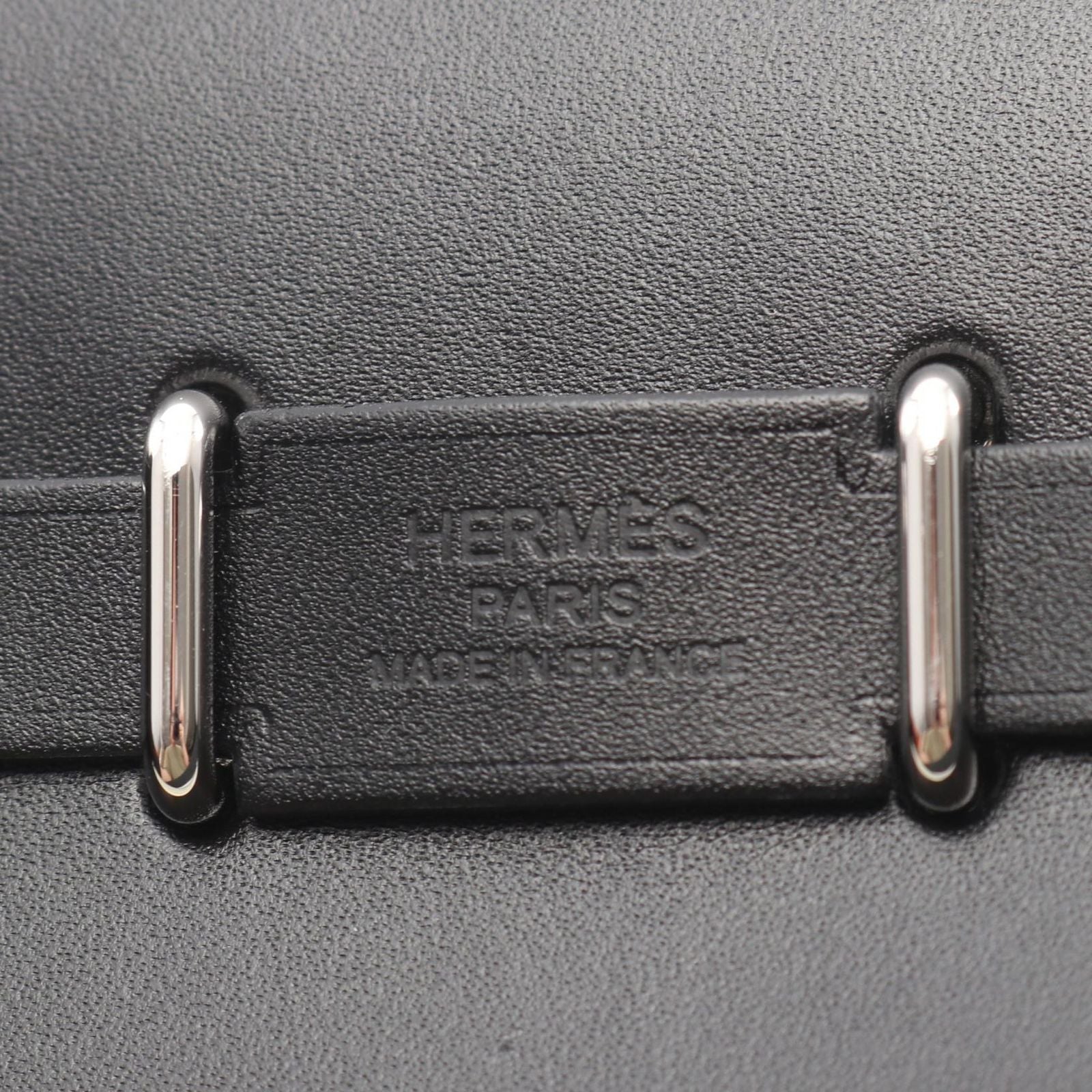 Hermes Shoulder Bag Herbag Zip Mini Black Vert Moyane Canvas Leather — view 4