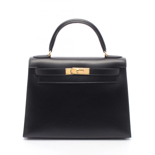 Hermes Handbag Kelly 28 Sellier 2-Way Black Calf