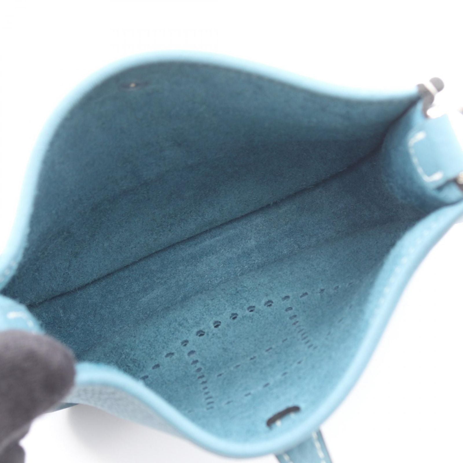 Hermes Shoulder Bag Evelyne TPM Amazon New Blue Jean Leather TPM — view 3