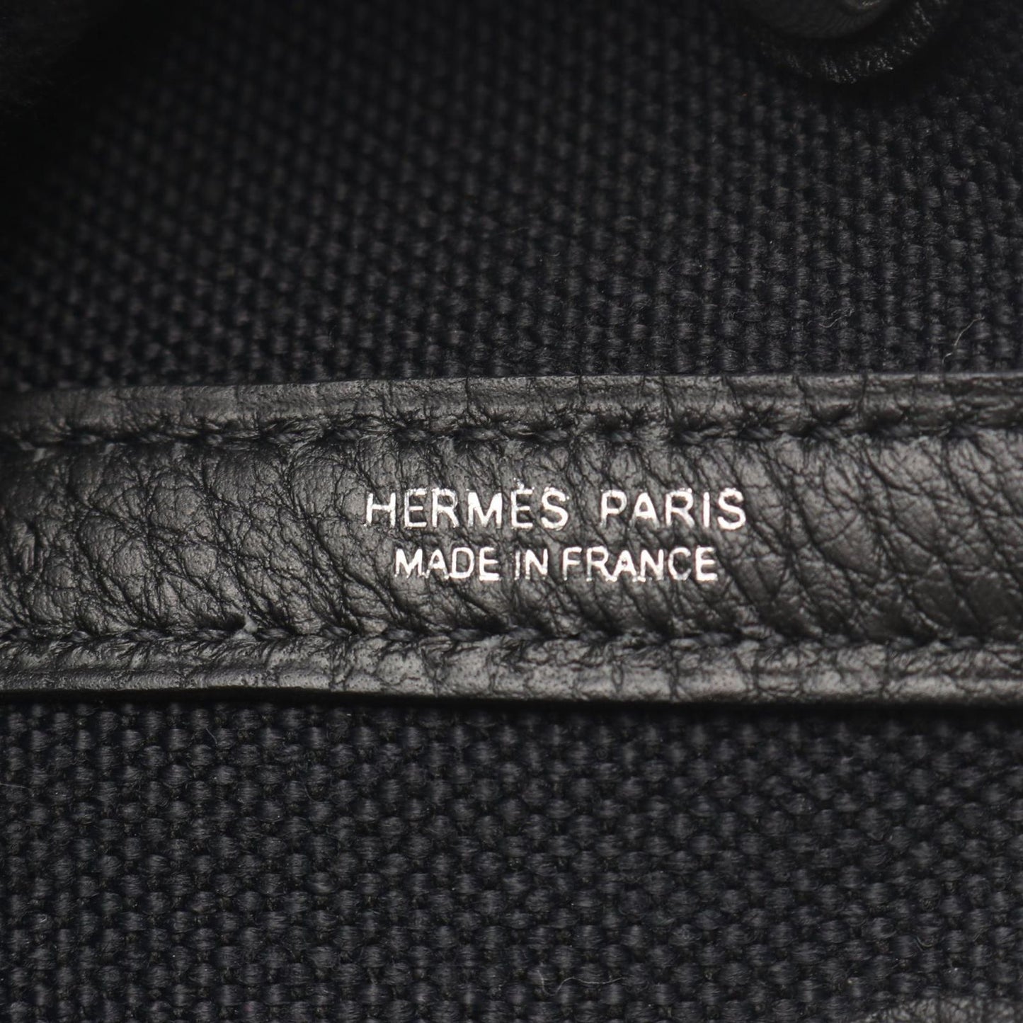 Hermes Tote Garden Party TPM Black Canvas Leather — view 4