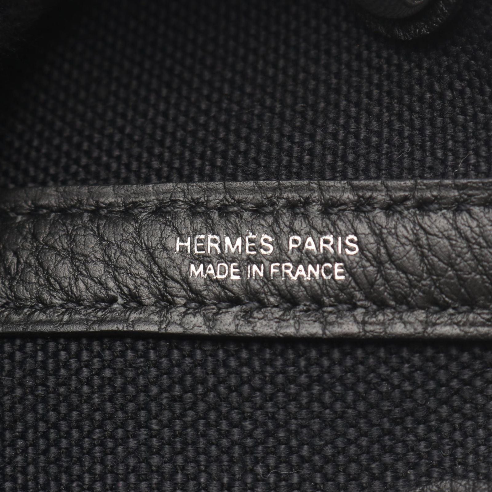 Hermes Tote Garden Party TPM Black Canvas Leather — view 4