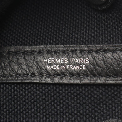 Hermes Tote Garden Party TPM Black Canvas Leather — view 4