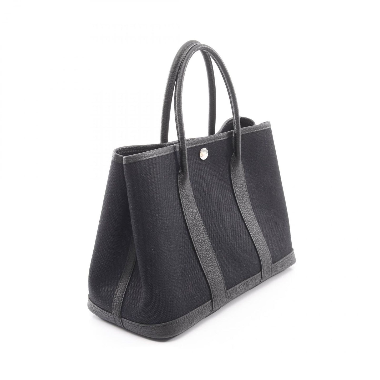 Hermes Tote Garden Party TPM Black Canvas Leather — view 2