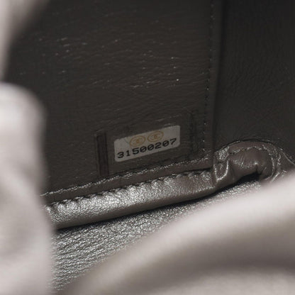 Chanel Shoulder Bag Small Bead Embroidery Silver Gray Lambskin — view 5
