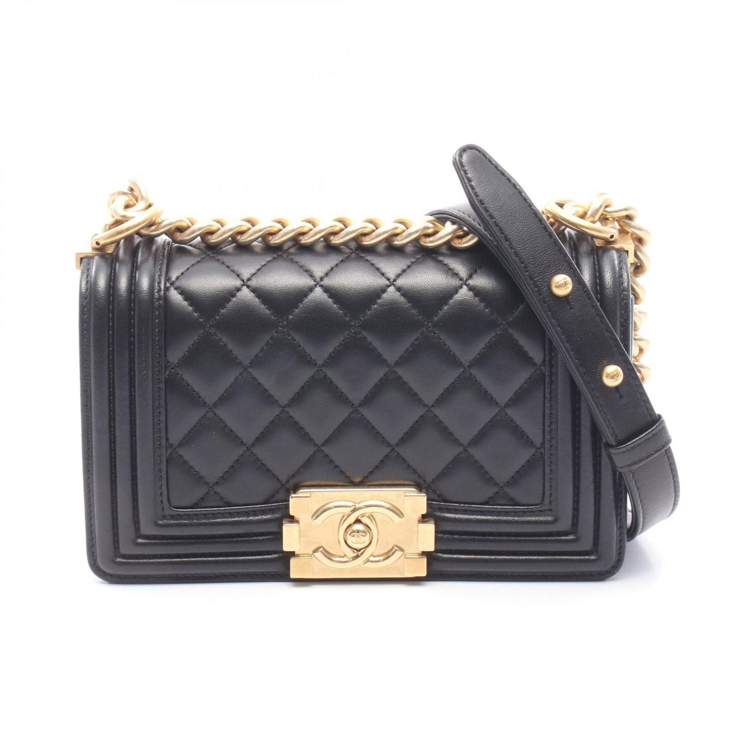 Chanel Shoulder Bag Small Black Lambskin Small Chain