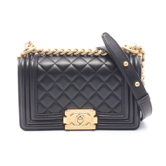 Chanel Shoulder Bag Small Black Lambskin Small Chain