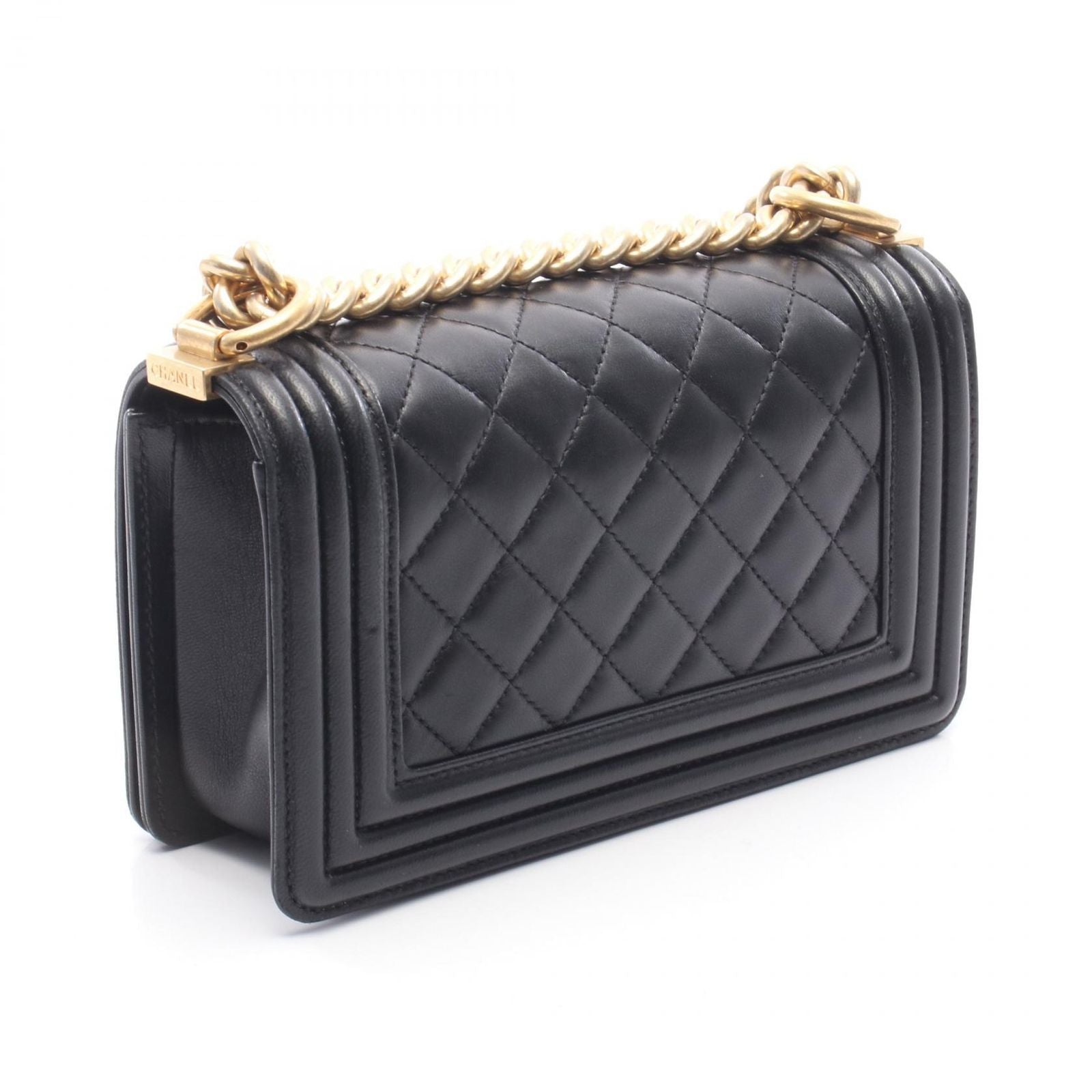 Chanel Shoulder Bag Small Black Lambskin Small Chain — view 2