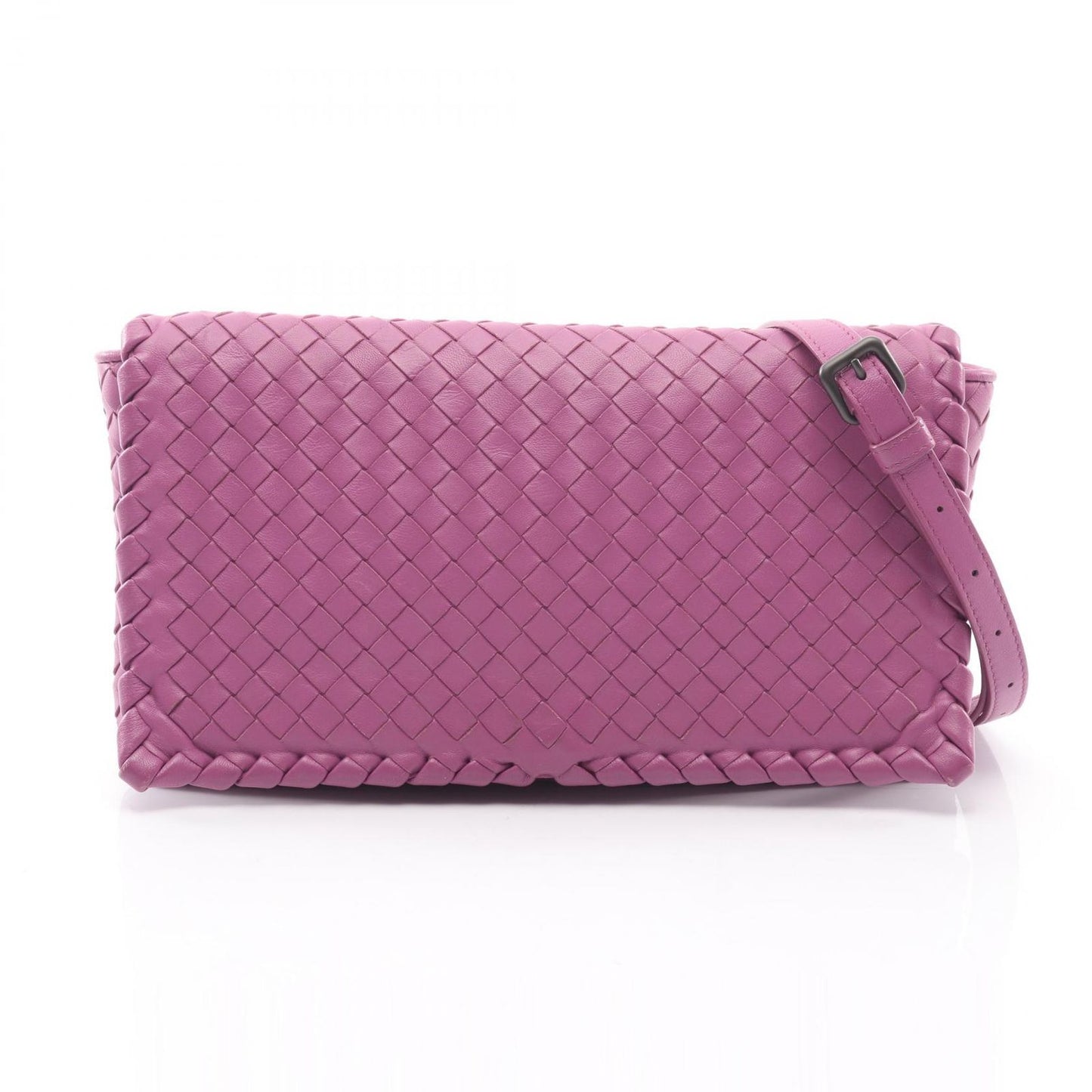 Bottega Veneta Shoulder Bag Intrecciato Bag Purple Leather