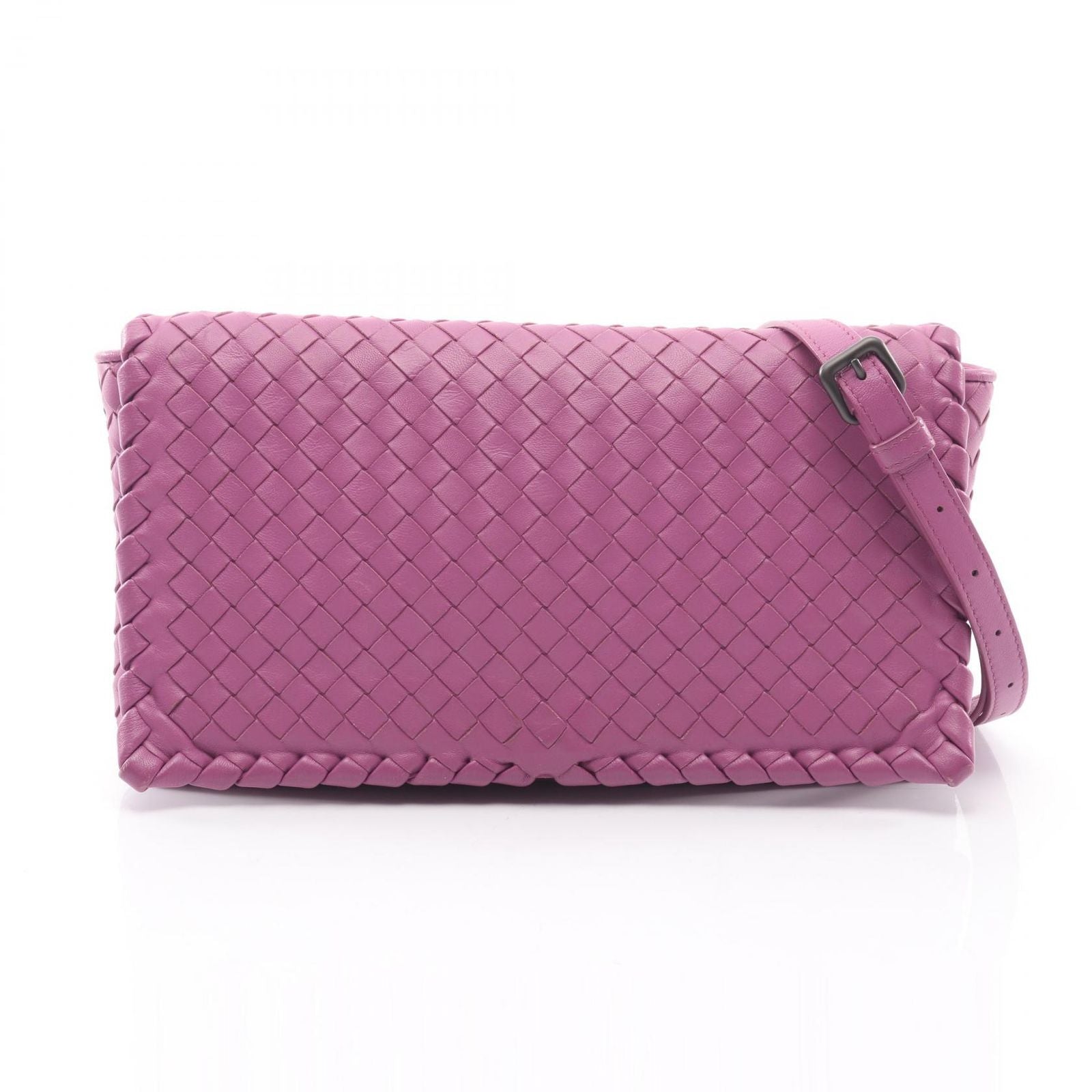 Bottega Veneta Shoulder Bag Intrecciato Bag Purple Leather
