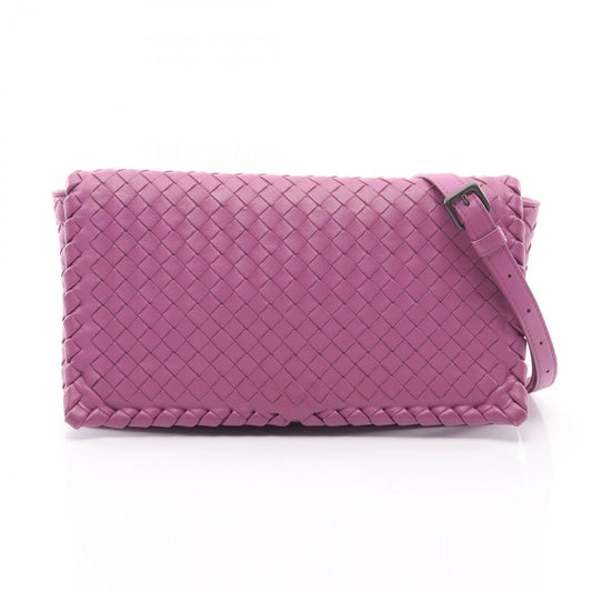 Bottega Veneta Shoulder Bag Intrecciato Bag Purple Leather