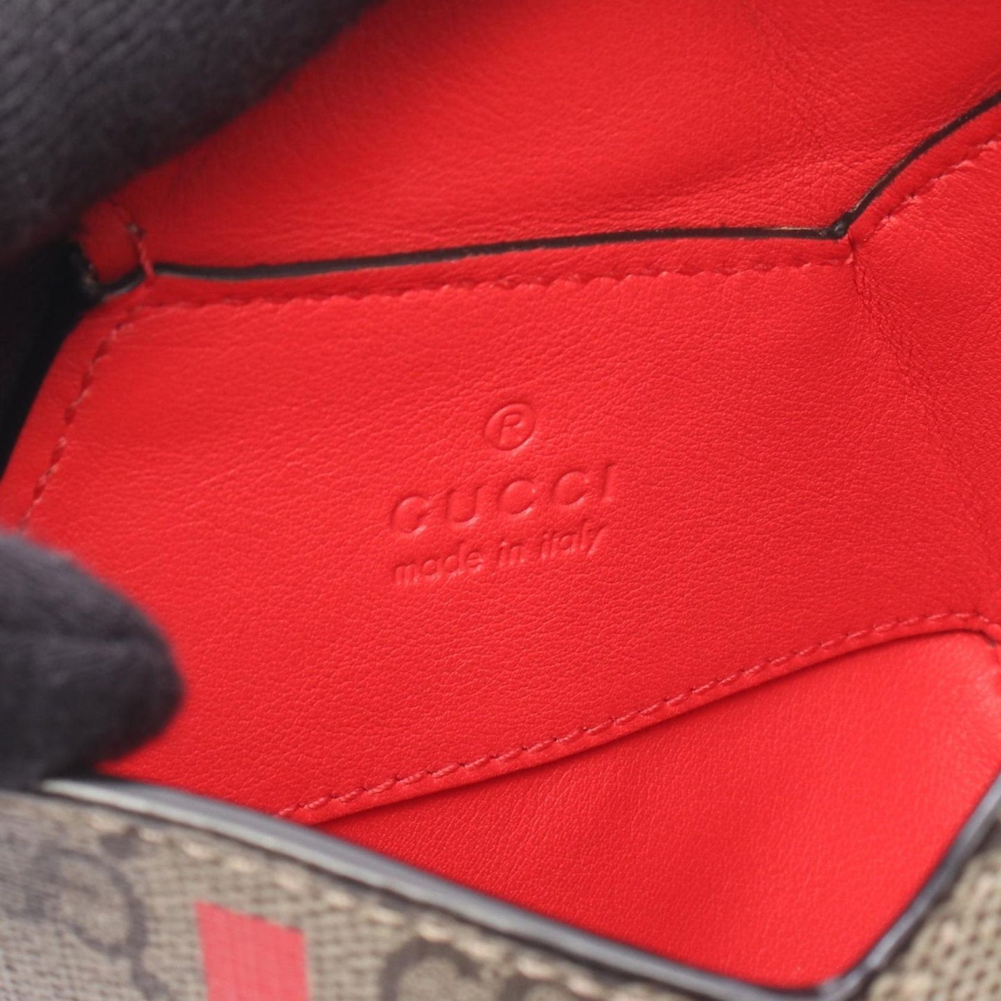 Gucci Shoulder Bag Ophidia Small Heart GG Supreme Beige Red Canvas Chain — view 4