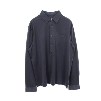 Prada Triangle Logo Long Sleeve Cotton Shirt