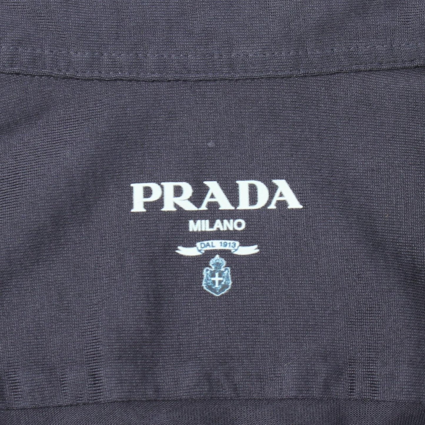 Prada Triangle Logo Long Sleeve Cotton Shirt — view 3