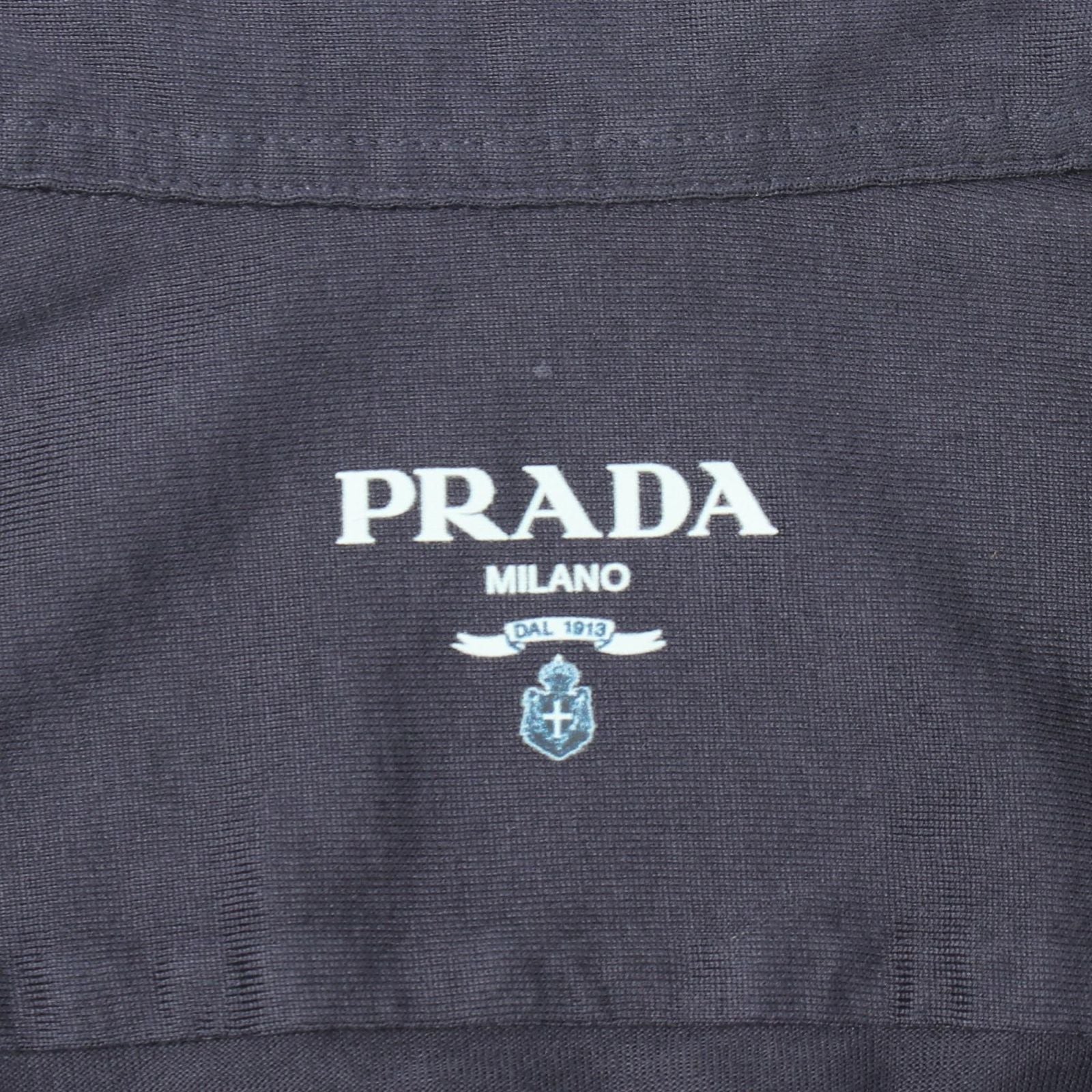 Prada Triangle Logo Long Sleeve Cotton Shirt — view 3