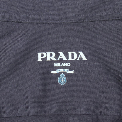 Prada Triangle Logo Long Sleeve Cotton Shirt — view 3