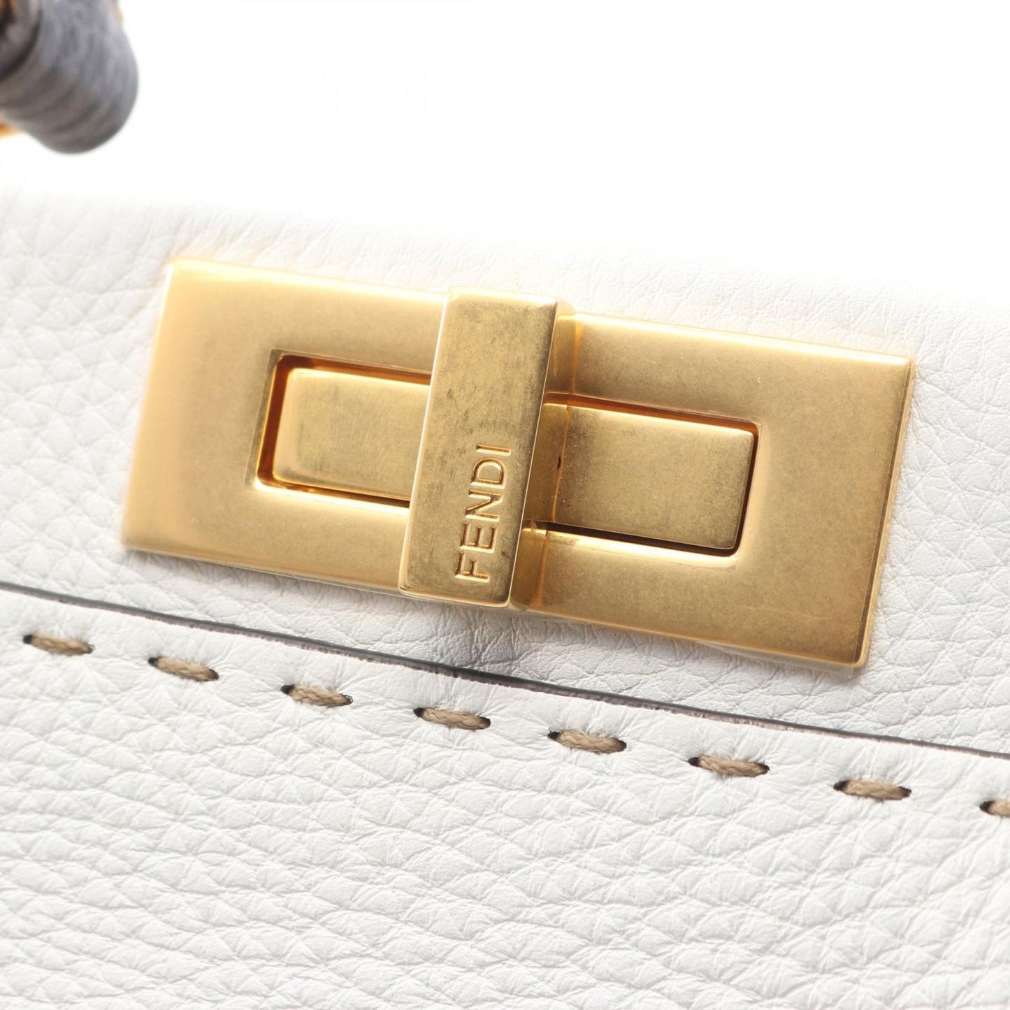 Fendi Handbag Peekaboo Regular Selleria 2-Way White Navy Leather — view 8