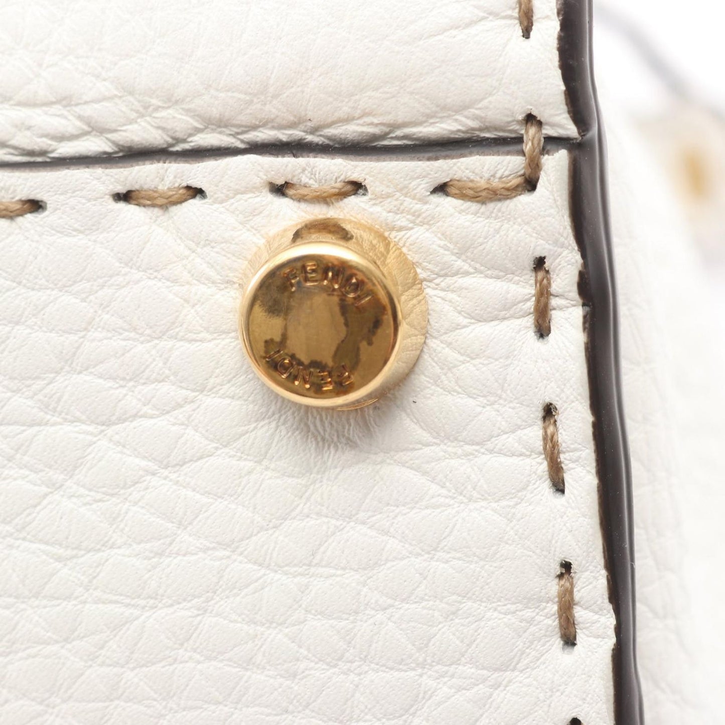 Fendi Handbag Peekaboo Regular Selleria 2-Way White Navy Leather — view 6