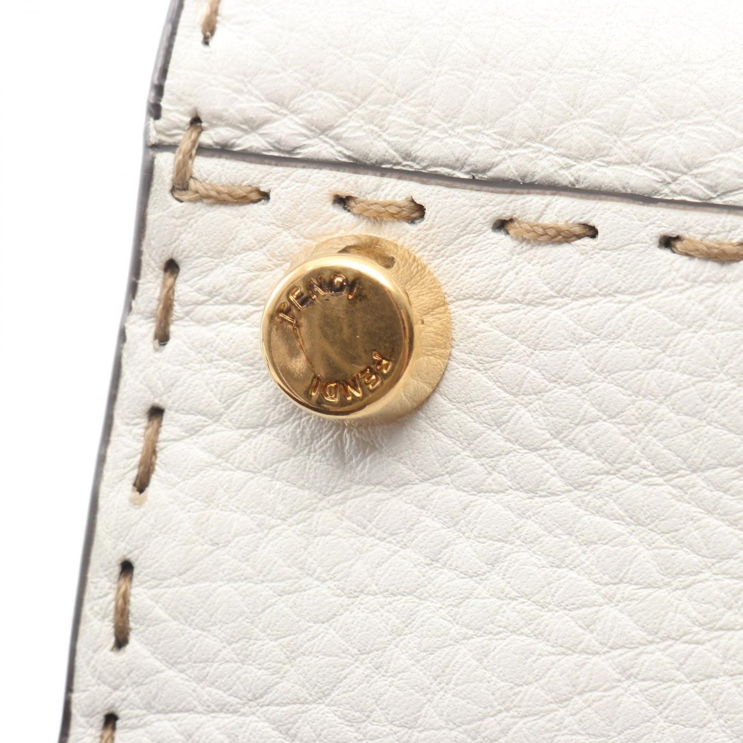 Fendi Handbag Peekaboo Regular Selleria 2-Way White Navy Leather — view 5