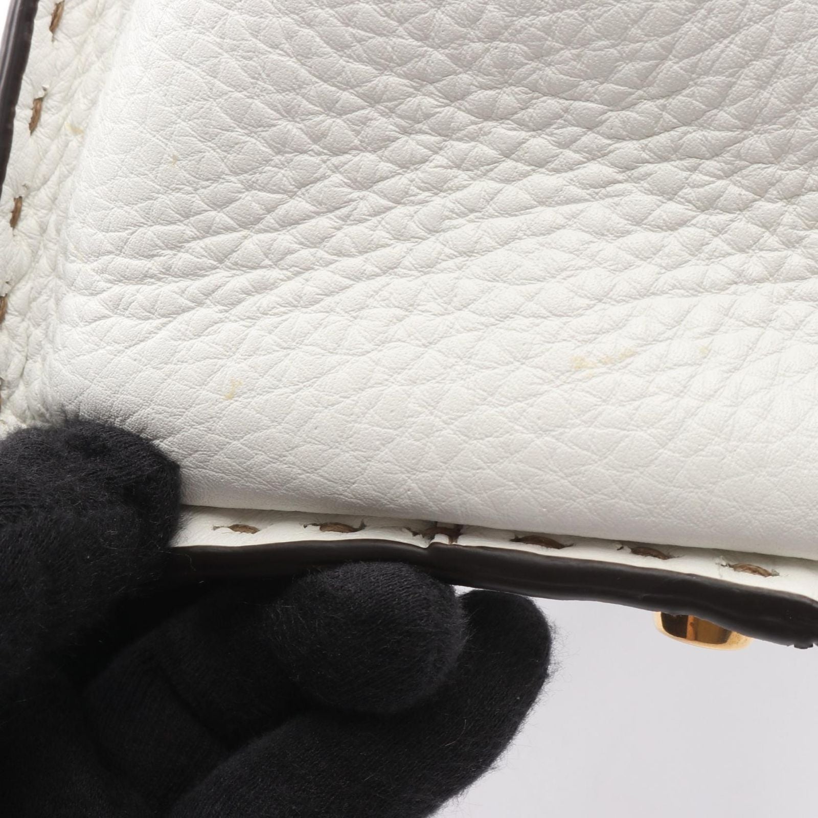 Fendi Handbag Peekaboo Regular Selleria 2-Way White Navy Leather — view 9