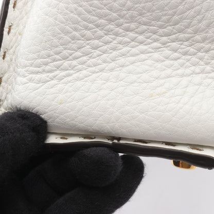 Fendi Handbag Peekaboo Regular Selleria 2-Way White Navy Leather — view 9