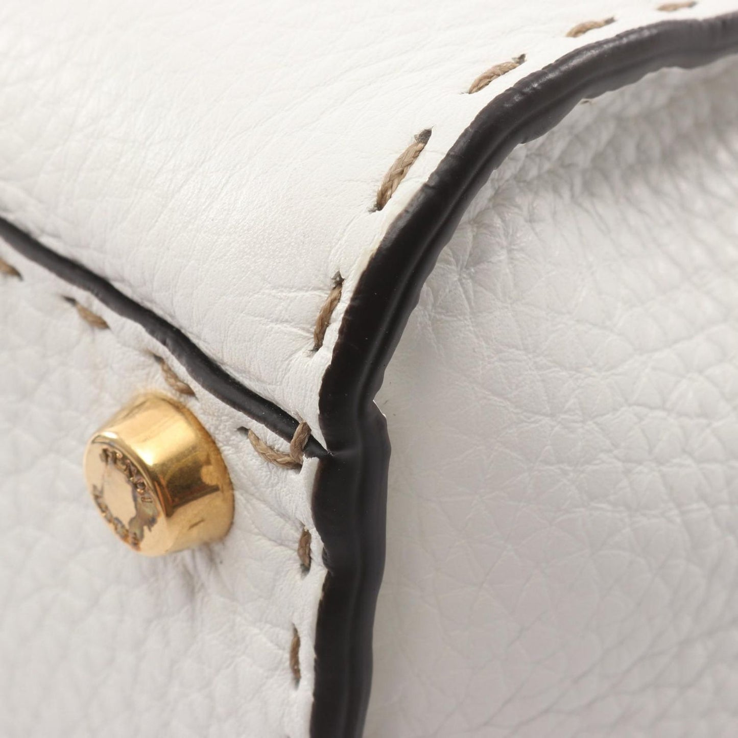 Fendi Handbag Peekaboo Regular Selleria 2-Way White Navy Leather — view 7