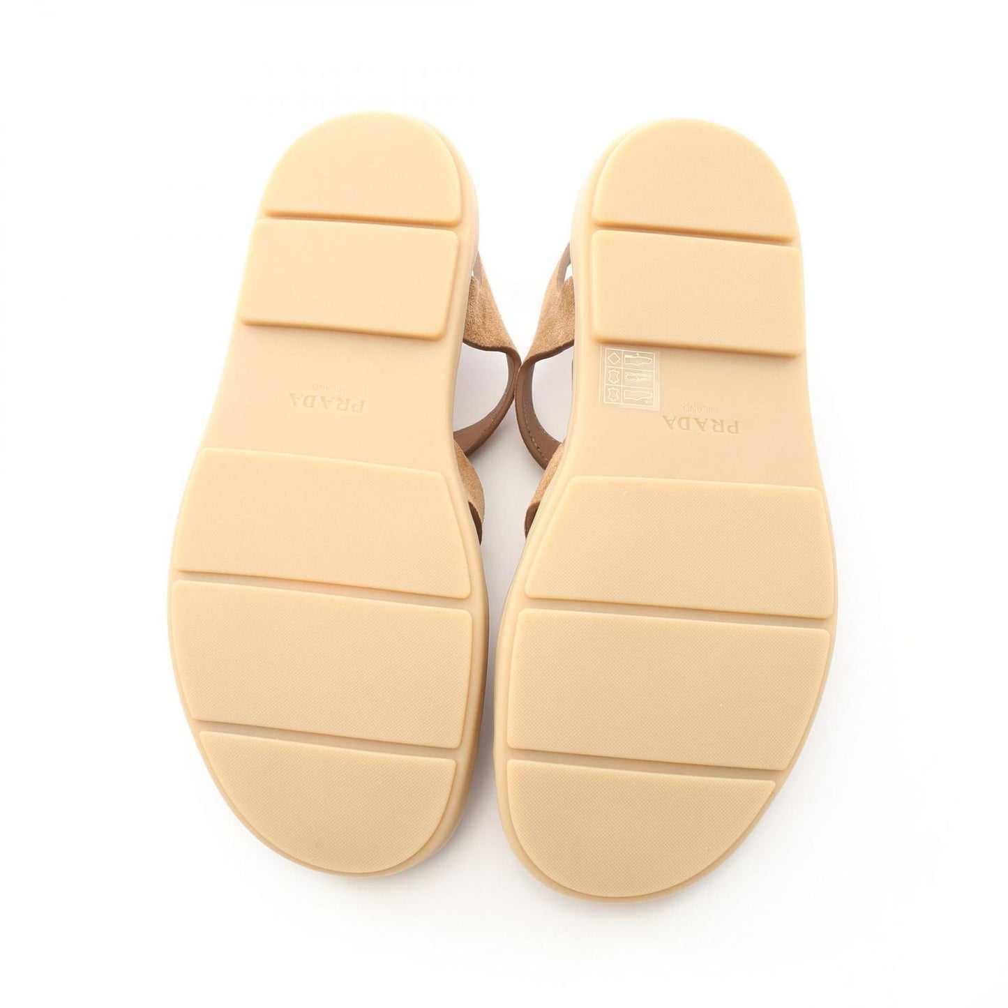 Prada Sandals Triangle Logo Fisherman Beige Suede — view 4
