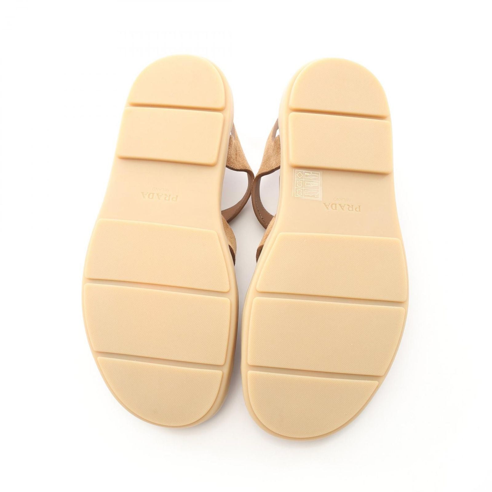 Prada Sandals Triangle Logo Fisherman Beige Suede — view 4
