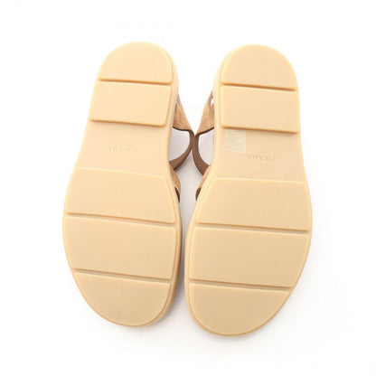 Prada Sandals Triangle Logo Fisherman Beige Suede — view 4