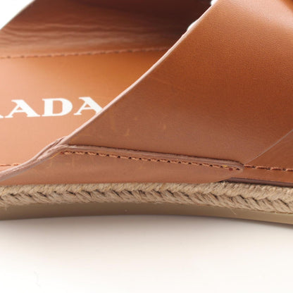 Prada Sandals Triangle Logo Criss Cross Leather — view 7