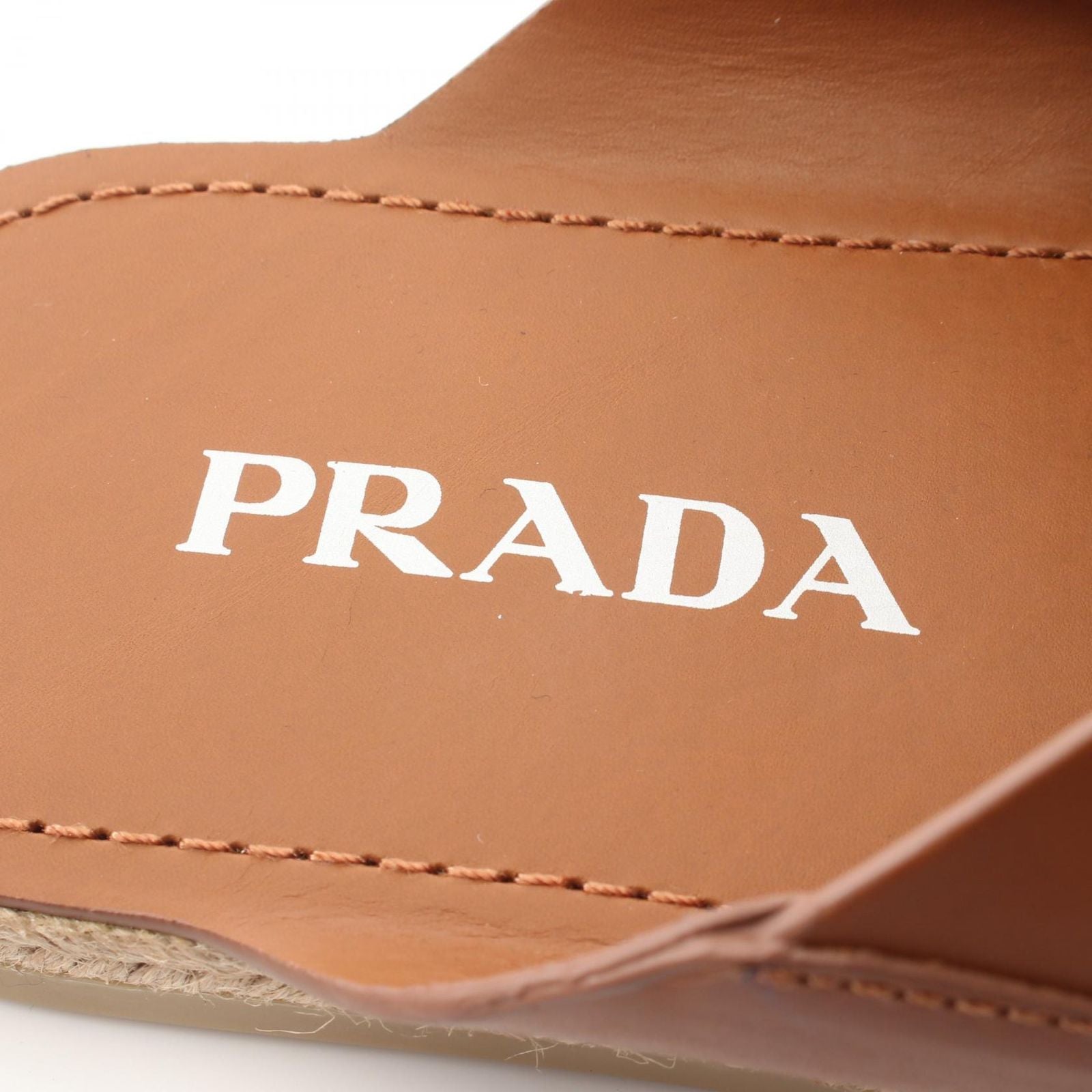 Prada Sandals Triangle Logo Criss Cross Leather — view 5