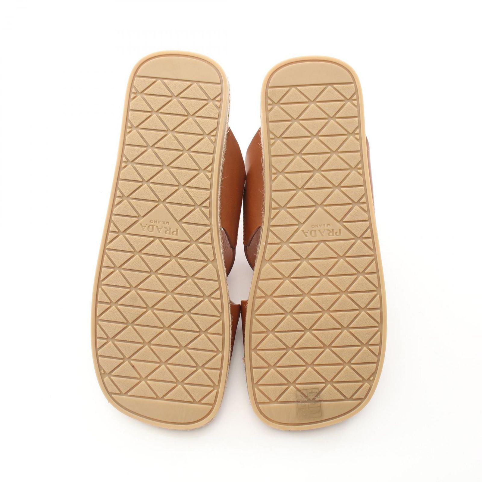 Prada Sandals Triangle Logo Criss Cross Leather — view 4