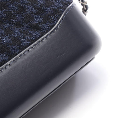 Chanel Shoulder Bag Gabriel de Small Hobo Navy Fabric Leather Chain — view 8