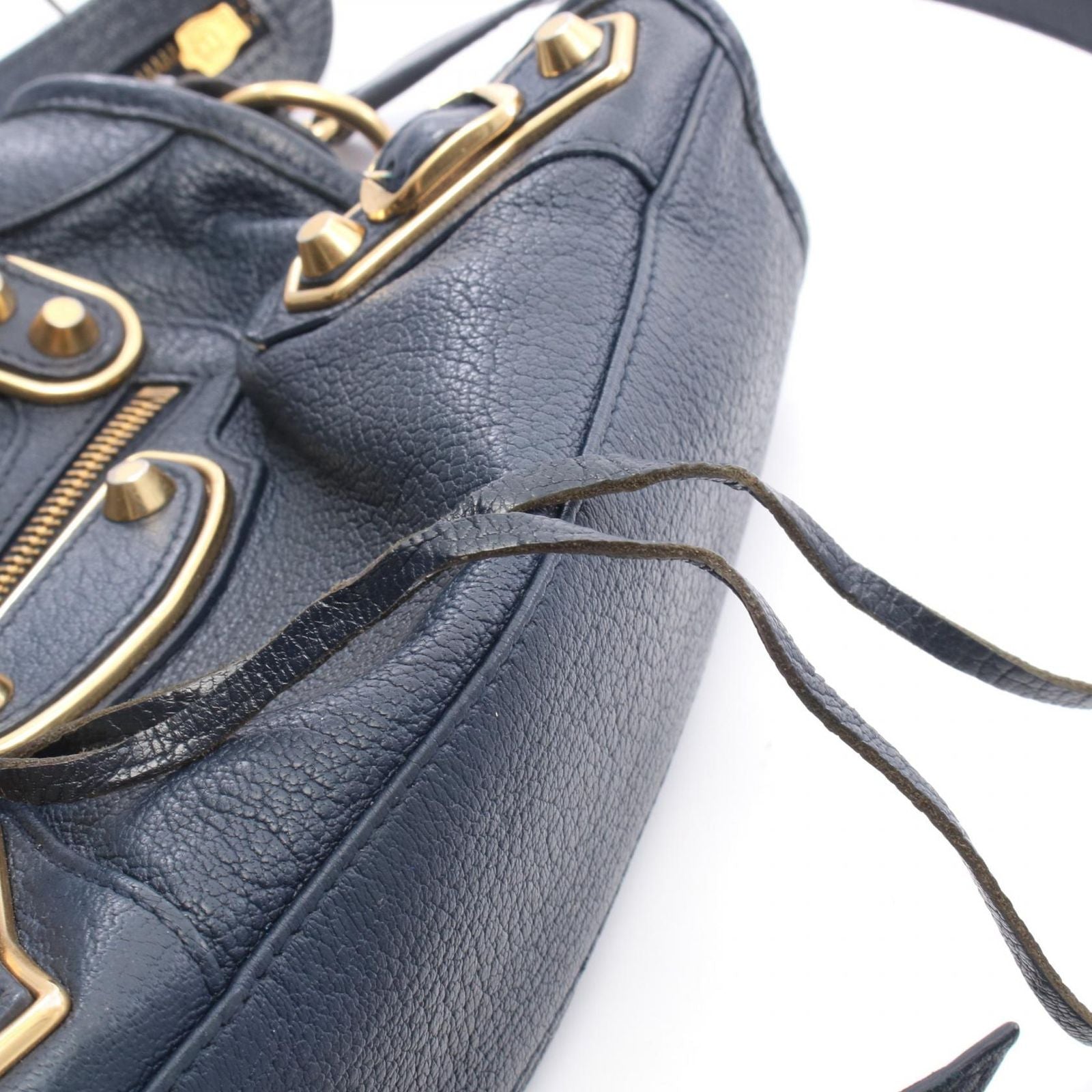 Balenciaga Handbag Classic Metallic Edge Mini City 2-Way Navy Leather — view 8