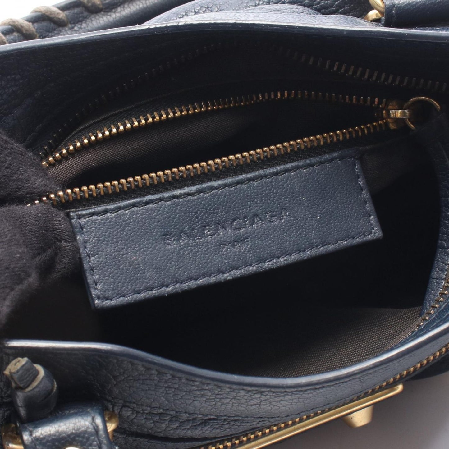 Balenciaga Handbag Classic Metallic Edge Mini City 2-Way Navy Leather — view 4