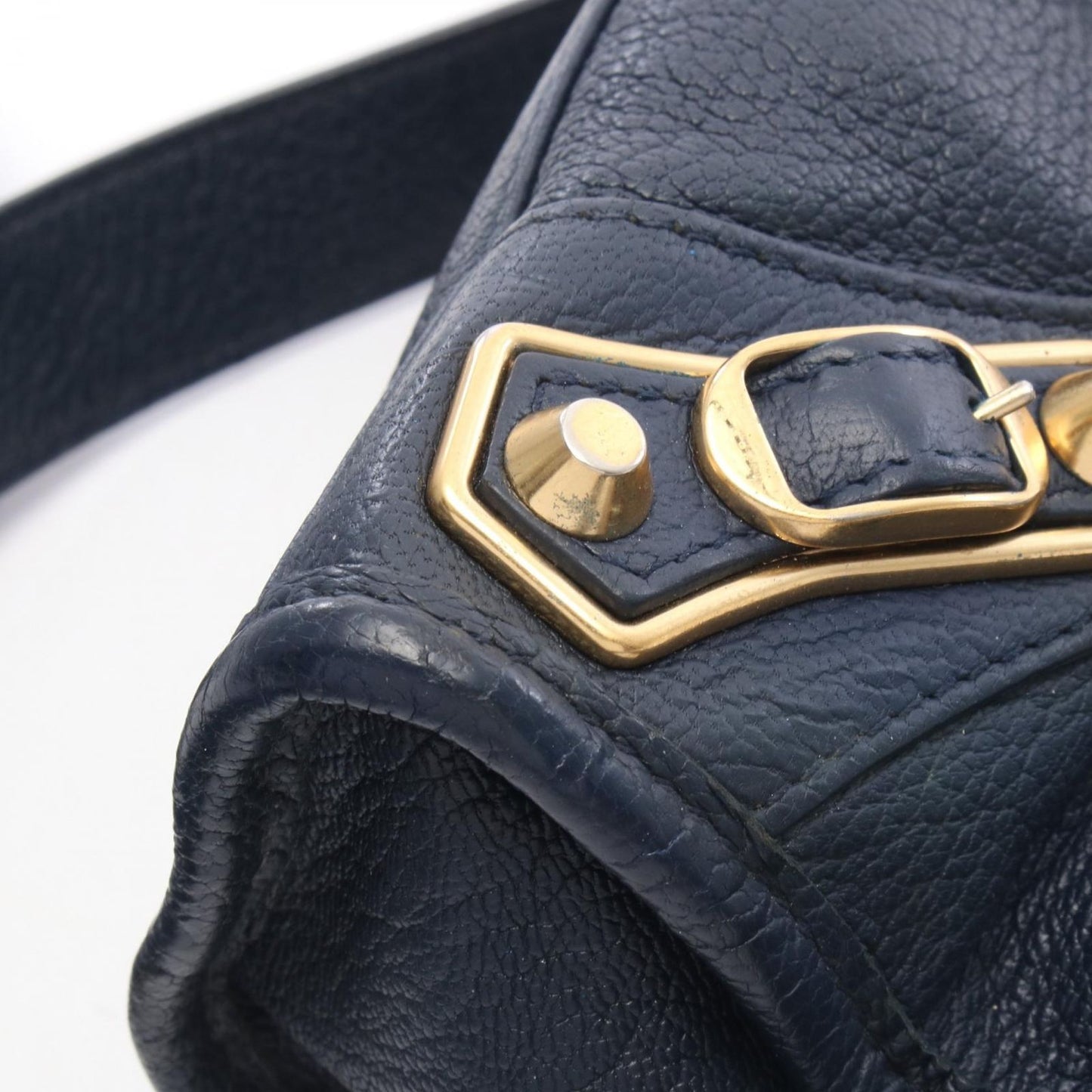 Balenciaga Handbag Classic Metallic Edge Mini City 2-Way Navy Leather — view 9