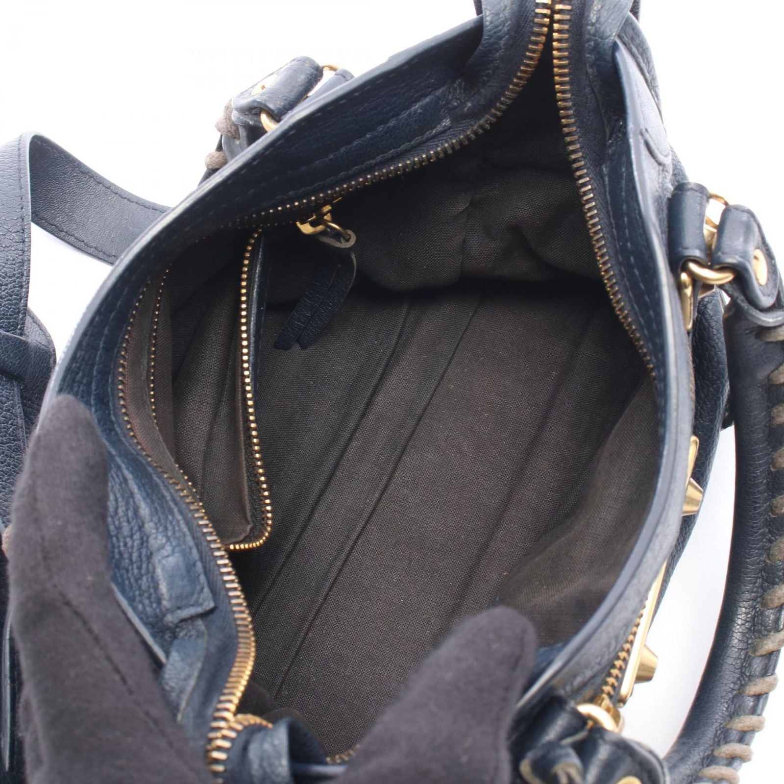 Balenciaga Handbag Classic Metallic Edge Mini City 2-Way Navy Leather — view 3