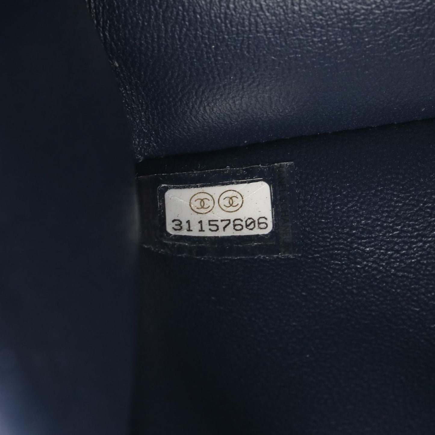 Chanel Shoulder Bag Quilted Navy Caviar Leather Mini Chain — view 5